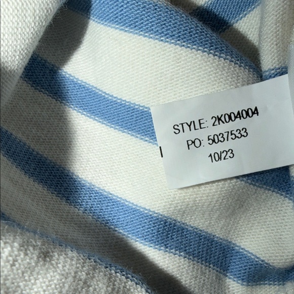 Vineyard Vines Funnel Neck Striped Long Sleeve Tee Coastal Organic Cotton Size M - Picture 7 of 7